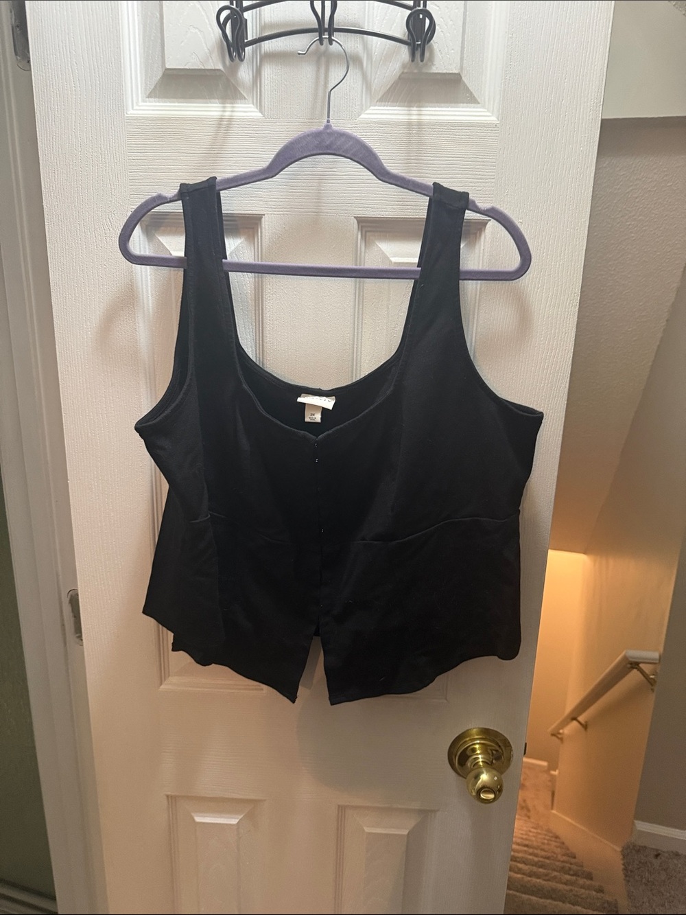 Target Black Scoop Neck Button Tank Top